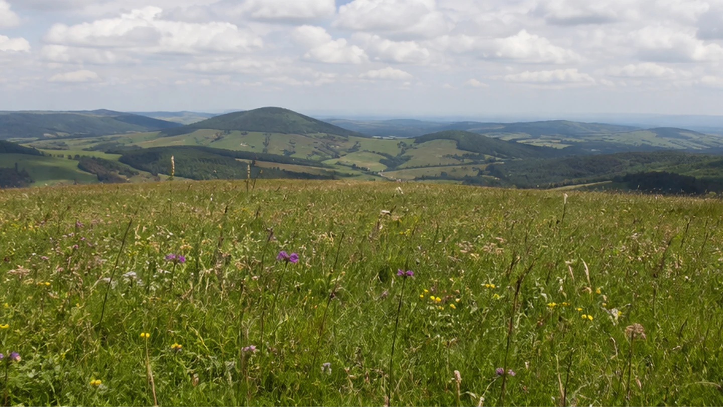 Wasserkuppe: Wasserkuppe: offenes Gipfelplateau mit artenreicher Bergwiese