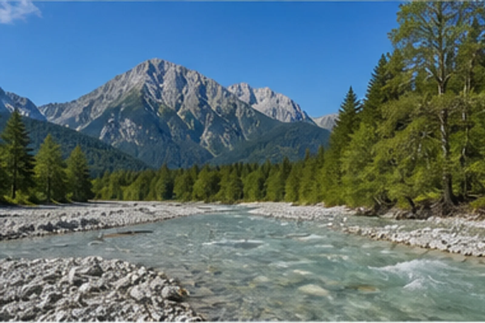 Wimbachtal: heller Schuttstrom zwischen Watzmann und Hochkalter