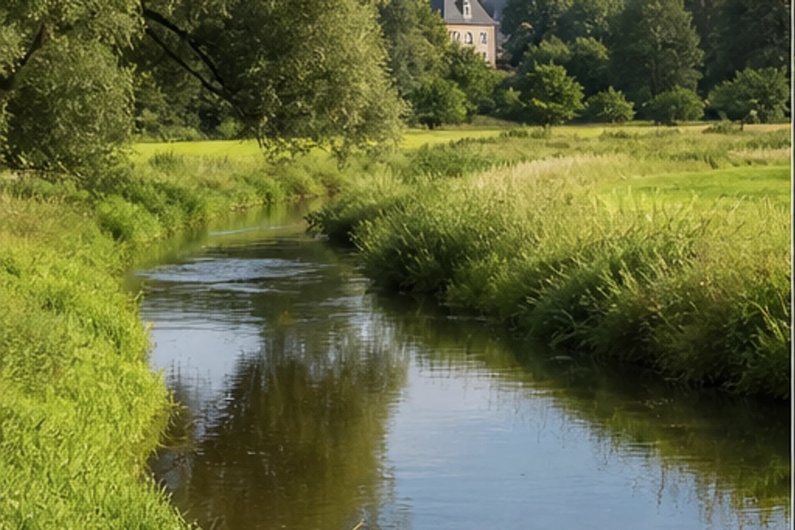 Weeze: Niersaue bei Weeze mit Schloss Wissen