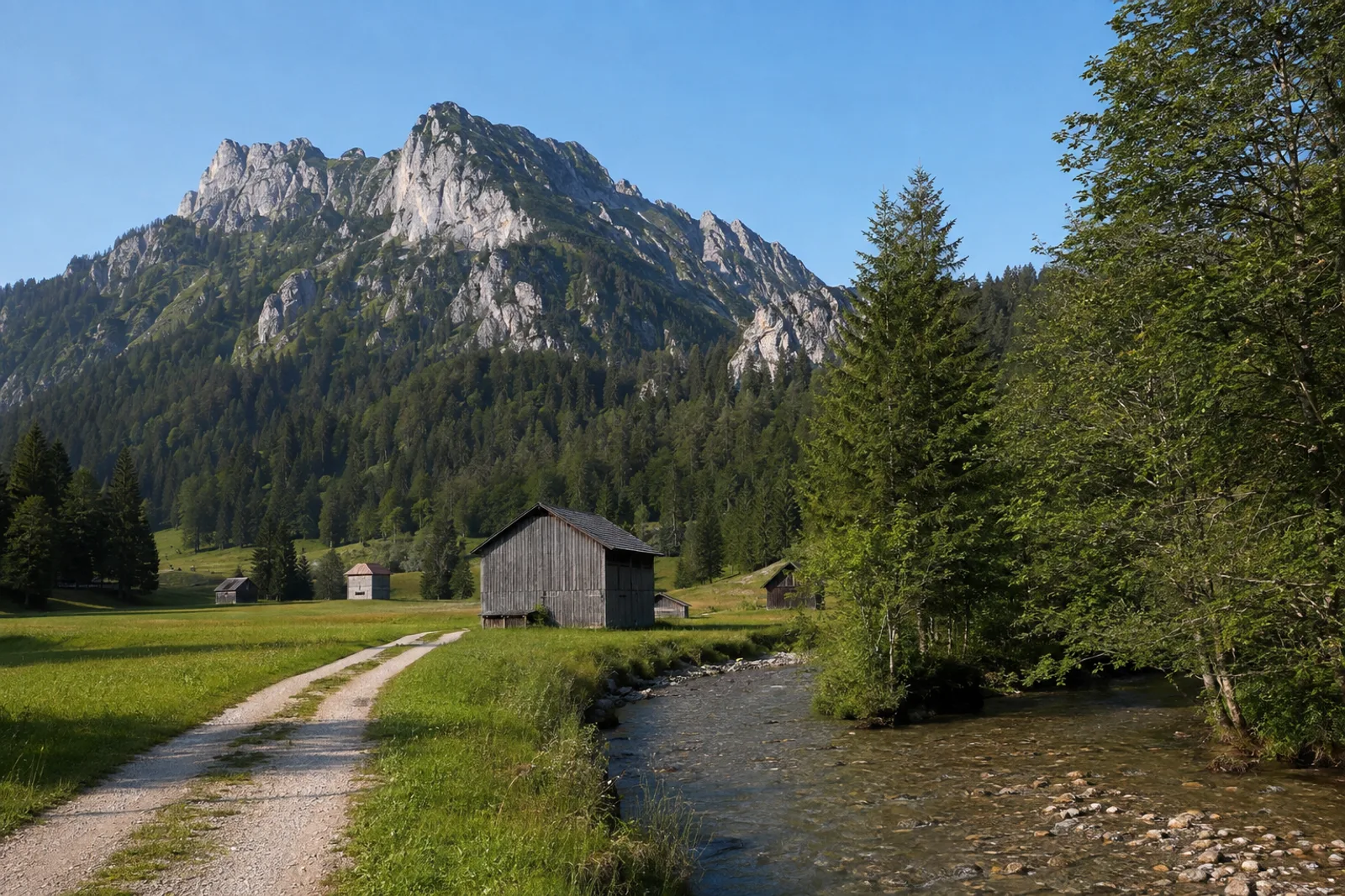 Geitau: breite Talwiesen südlich des Wendelsteins