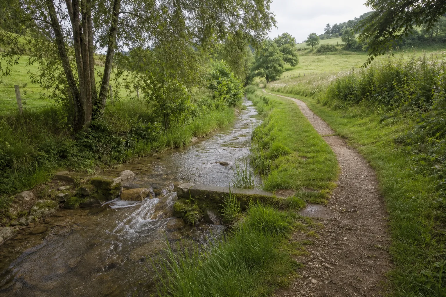 Bachpfad im grünen Neffeltal bei Wollersheim